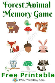 Cute Forest Animal Memory Game Animals For Kids Forest Animals Memory Games