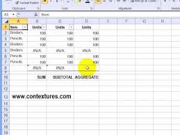 Sum Filtered Excel Table With Aggregate Or Subtotal Youtube