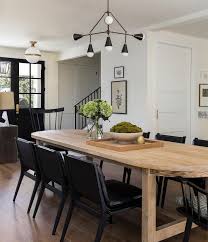 Dining Room With Light Colored Table And Dark Chairs Scandinavian Dining Room Dining Room Design Dining Room Inspiration