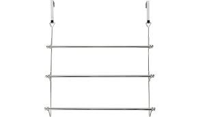 Towel rack, towel rail, towel shelf. Hand Towels Or Clothing Ideal Bathroom Organiser White Mdesign Hanging Towel Rack Over Door Towel Rail With 3 Rungs And 2 Hooks For Bath Towels Home Kitchen Bathroom Accessories