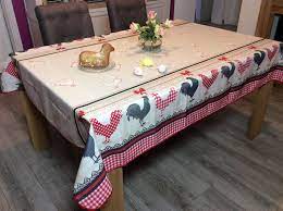Pas grave vous avez le droit de le troquer et réclamer votre chèque sans condition. Nappe Coqs Et Poules Vichy Fond Creme Rectangulaire 100 Polyester Anti Taches Picaflor