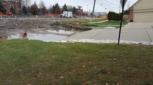 sewage enters trench used to repair