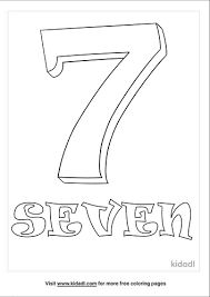 Kindergarden kids learning number 7 coloring page : Number Seven Coloring Pages Free Numbers Coloring Pages Kidadl