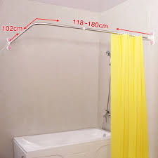 Some of the most reviewed products in curved shower curtain rods are the moen 60 in. L Shaped Shower Curtain Rod Suction Cups Corner Bathroom Curtain Rail Bar Expandable 40 15 X 46 46 70 87 Dq1615 3 Shower Curtain Poles Aliexpress