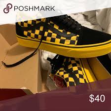 Black And Yellow Vans Shoes Black And Yellow Checkered Vans Yellow Vans Vans Shoes Vans Girls
