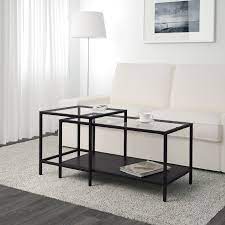 It doesn't take up too much space but it has plenty of space to sit my favorite ikea purchase!khansthe vittsjo line of furniture looks so great in my living room! Vittsjo Black Brown Glass Nest Of Tables Set Of 2 90x50 Cm Ikea