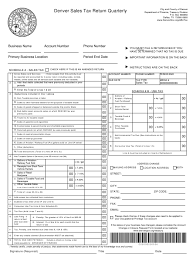 Sales Tax Return Quarterly Form City And County Of Denver