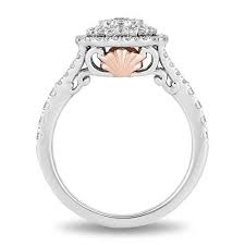 Enchanted Disney Fine Jewelry 14k White Gold And Rose Gold 3 4cttw Ariel Composite Bridal Ring In 2021 Disney Engagement Rings Disney Princess Engagement Rings Enchanted Disney Fine Jewelry
