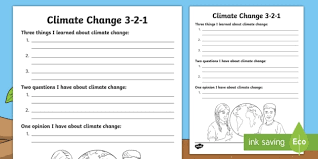 2nd grade math worksheets environment : Climate Change 3 2 1 Knowledge Review Activity Twinkl