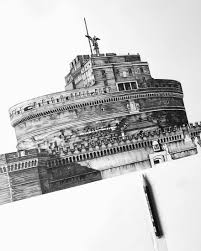 Architecture Black And White Building Drawing Traditional Architecture Drawings In Pencil