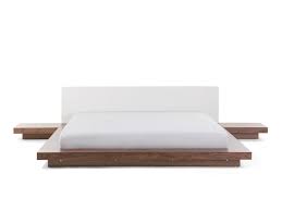 Spalliera letto in arredamento e casalinghi. Letto Matrimoniale In Legno Marrone Chiaro E Pelle Bianca 180x200cm Zen Beliani It