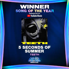 So for the most part, this song is much of the same — until the third verse, helmed by lil dicky, who drags the song from eh to worst of the year territory. Aria On Twitter Congratulations To 2020 Arias Song Of The Year Presented By Youtubemusic Winner 5sos For Teeth