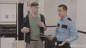 Airport Security Michael DelRay take Jack Hunter for a Private Examination