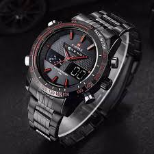 Mens Luxury Stainless Steel Digital Military Date Waterproof Quartz Wrist Watch Erkek Kol Saatleri Led Ordu
