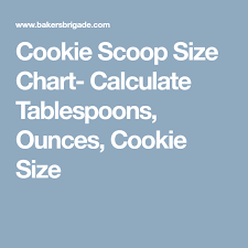 Cookie Scoop Size Chart Calculate Tablespoons Ounces