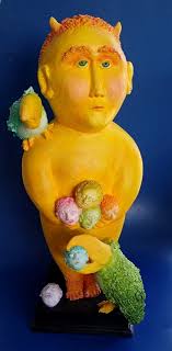 SURREAL MIXED MEDIA Ceramic Face Sculpture Wall Mask Steampunk–Style Art  $1,194.25