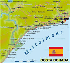 Here you find information on all the regions of spain, with a particular focus on the locations of high touristic interest. Map Of Costa Dorada Region In Spain Welt Atlas De