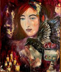 Estelle' wolf girl. Oil