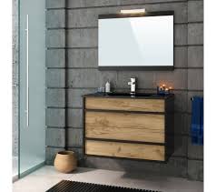 Maybe you would like to learn more about one of these? Meuble De Salle De Bain 80 Cm Koh Tao Imitation Chene Brut Et Noir Meuble Vasque But