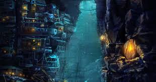 Artstation Blue Grotto Livia Jovanovic Fantasy Landscape Fantasy City Ship Paintings