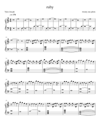 Can T Help Falling In Love Twenty One Pilots Download Print And Download Ruby Twenty One Pilots Sheet Music For Piano Made By Phoenixsilk Clarinet Music Piano Songs Piano Music