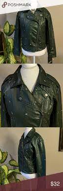 Collection B Green Faux Leather Jacket Size M Green Faux Leather Jacket Faux Leather Bomber Jacket Faux Leather Jackets
