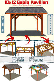 Built on a cemented area in a yard or garden, the small gazebo has strong posts and ceilings and has only two walls. 10x12 Pavilion Free Diy Plans Howtospecialist How To Build Step By Step Diy Plans