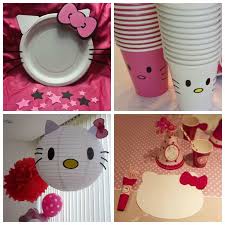 Diy Hello Kitty Party Decor Cups Plates Placemat Lantern Hello Kitty Theme Party Hello Kitty Birthday Theme Hello Kitty Birthday Cake