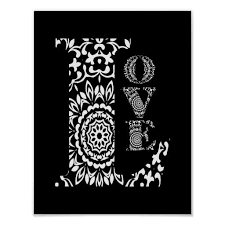 Black And White Word Art Lacy Patterned Love Poster Zazzle Com Word Art Black And White Words Love Words
