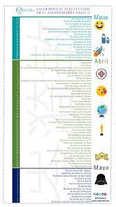Calendario 2021 con los días festivos y fechas importantes de colombia. El Salvador 2021 Dias Fechas Y Efemerides Nacionales Y Mundiales
