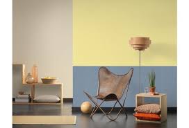 Auch Unifarbene Tapeten Konnen Schon Kombiniert Werden Gelb Und Blau Stellen Eine Tolle Tapetenidee Dar Die In Jedem Buro Woh Dekor Haus Deko Farbe Und Lack