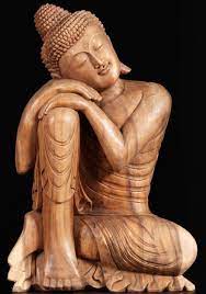 Serenity of hand carved wooden buddha statue masterfully imposed by traditional artisan. Sold Wooden Hand Carved Relaxing Buddha Statue 32 102bw18 Hindu Gods Buddha Statues
