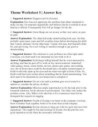 This Is The Answer Key For The Theme Worksheet 5 5th Grade Worksheets Reading Worksheets Worksheets