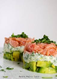 Prendere un coppapasta da 7,5 cm e riempirlo con metà mousse di avocado schiacciando bene. Finta Tartare Di Salmone E Avocado Barbie Magica Cuoca Blog Di Cucina