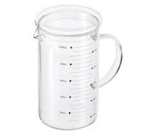 1000ml Glass Measuring Cup, 3.3 Borosilicate Glass Black Printed with Glass Lid
