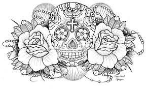 Mexican Sugar Skull Tattoo Coloring Pages Skull Coloring Pages Skulls Drawing Candy Skulls