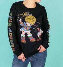 Auf meiner seite findest du kreative und ausgefallene näharbeiten. Rainbow Brite Logo Sleeve Print Black Sweater