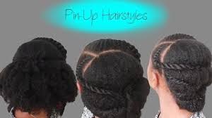 Pin up hairstyles are representative for the 1940s. 3 Pin Up Hairstyles For Medium Length Natural Hair Youtube