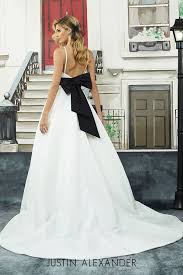 Modern Mikado A Line Wedding Gown With Black Satin Belt And Pockets Wedding Dress Trends Justin Alexander Wedding Dress Simple Elegant Wedding Dress