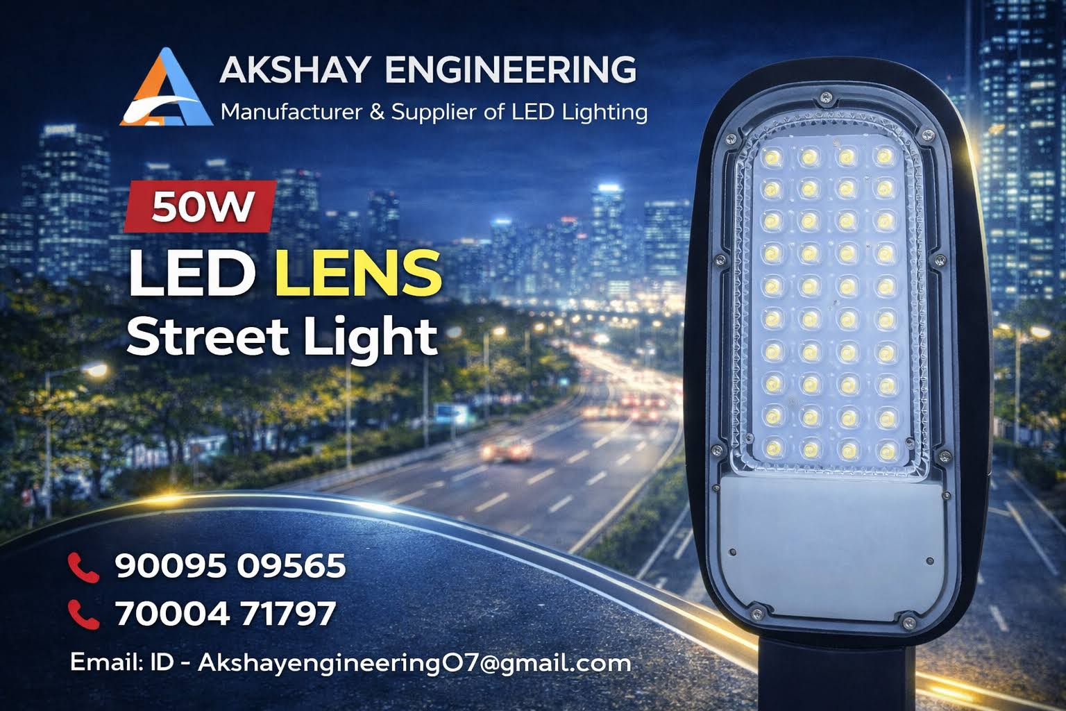 50W LED Lens Street Light | Outdoor LED LIGHTING product image
