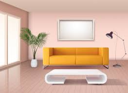 Large plush sofas make room for lounging next to the tv and sleek stone fireplace, or looking out over the incredible ocean views. Free Vector Modern Minimalist Style Living Room Interior With Corn Yellow Sofa And White Fancy Coffee Table Illustration
