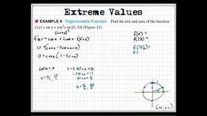 Find f ′(x) f ′ ( x) to obtain the gratest function. Finding Extrema With Trig Functions Youtube