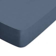 En recherche de la largeur 60 x 120 cm pour votre drap housse ? Drap Housse 60x120cm Uni Pur Coton Alto Bleu Jean Linnea Linge De Maison Et