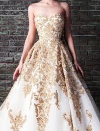 Beautiful White Dress With Gold Bead Detailing Gold Wedding Dress Gowns Dresses