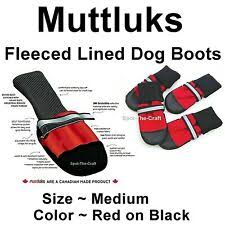 Muttluks Dog Boots Fleece Lined Medium Red Flmr Ebay