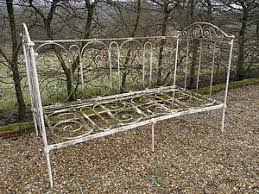 Vintage Antique French Wrought Iron Day Bed Cot Garden Bench French Antiques Antique Iron Beds Garden Bench
