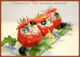 La Table Lorraine D Amelie Tomates Farcies Au Thon Macedoine Et Mayonnaise Tomate Farcie Au Thon Tomates Farcies Tomates