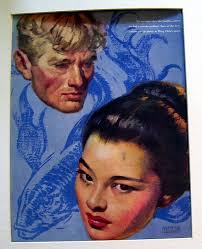 Artist Illustrated Love Story Magazine Print Ad the Story Title Yancy and  the Blue Fish, 1947 Illustration, Blue Art Work, Blue Fish,