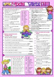 Can, can't, could, couldn't, must, mustn't. Modal Verbs Part 1 B W And Key Included Esl Worksheet By Lady Gargara