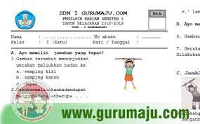 Soal Ulangan Harian Uh Pjok Kelas 1 Tema 3 Kurikulum 2013 Tahun 2018 Guru Maju